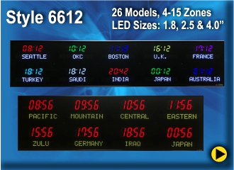 BRG Programmable Time Zone Clock, World Clock, Zulu Clock, Style 6612